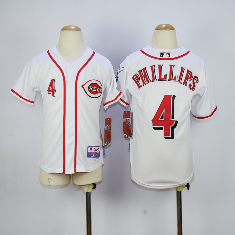 MLB Cincinnati Reds Youth 4 Phillips white jerseys